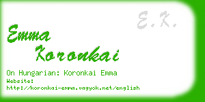 emma koronkai business card